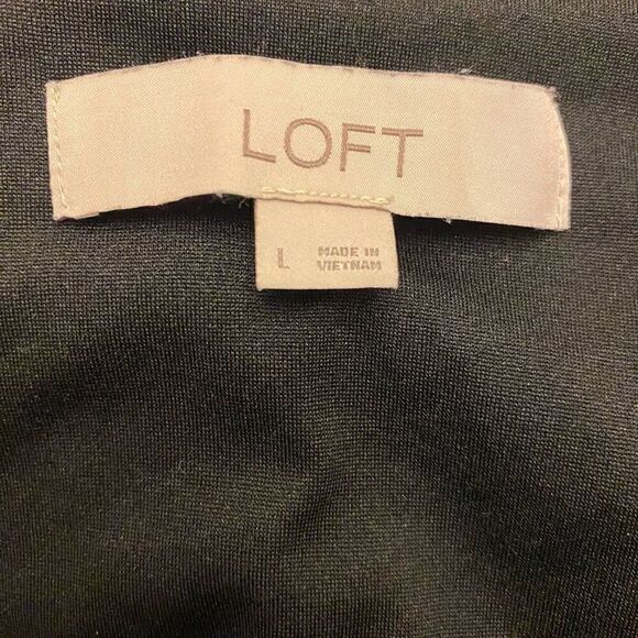 LOFT Black Polka Dot Sleeveless Wrap Dress Size L - Picture 9 of 11